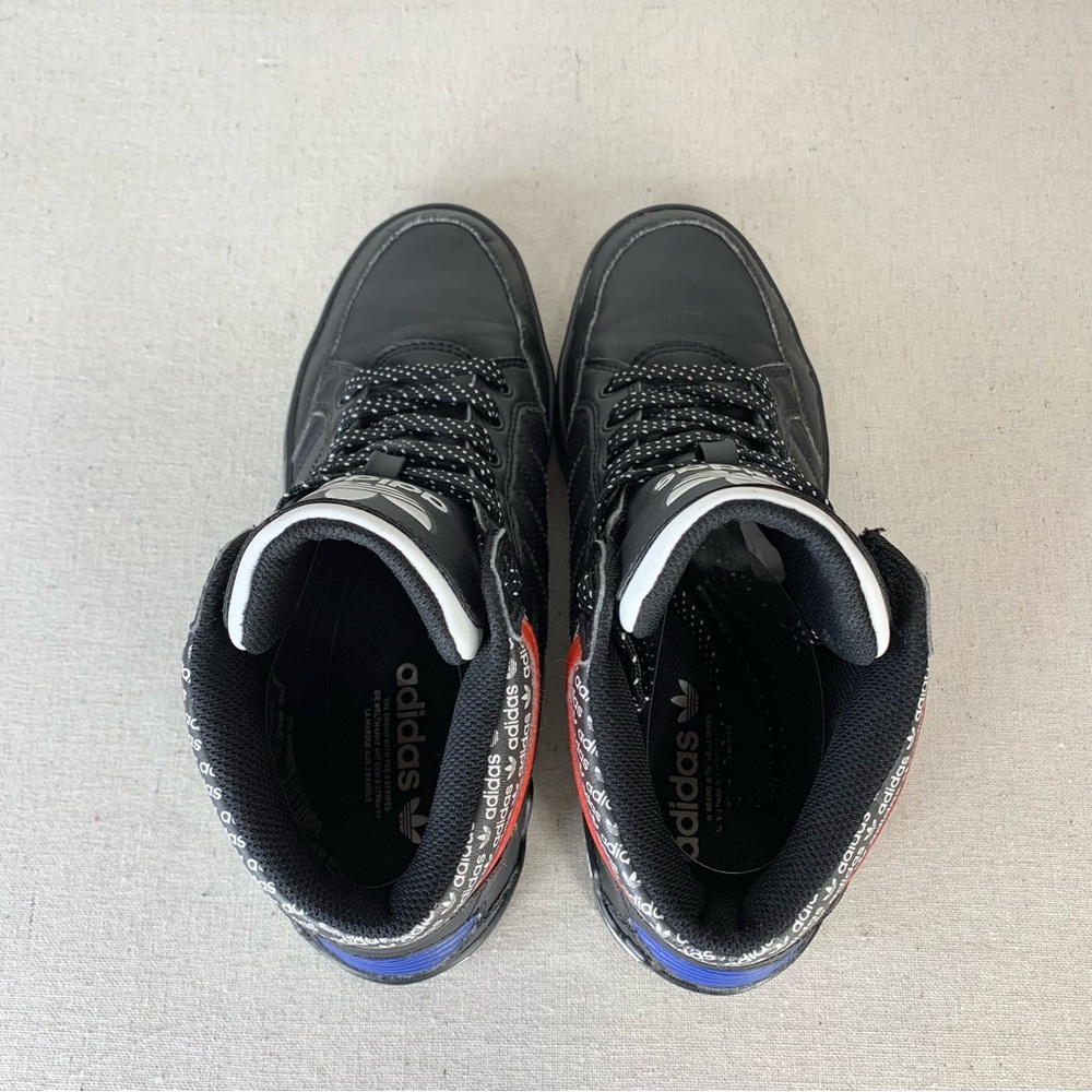 Adidas~Men’s Originals Hardcourt Hi Black Active Red, Blue Athletic Shoes~Sz‎ 8 - Picture 8 of 14